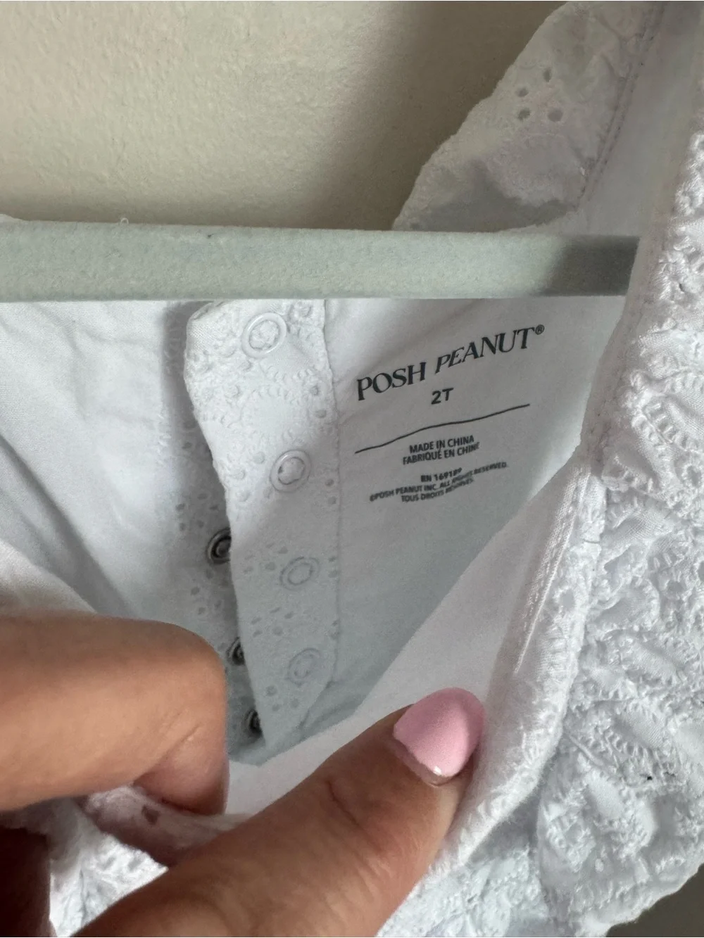 Posh Peanut White Eyelet Bubble Romper Size 2T